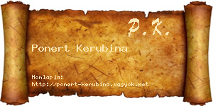 Ponert Kerubina névjegykártya